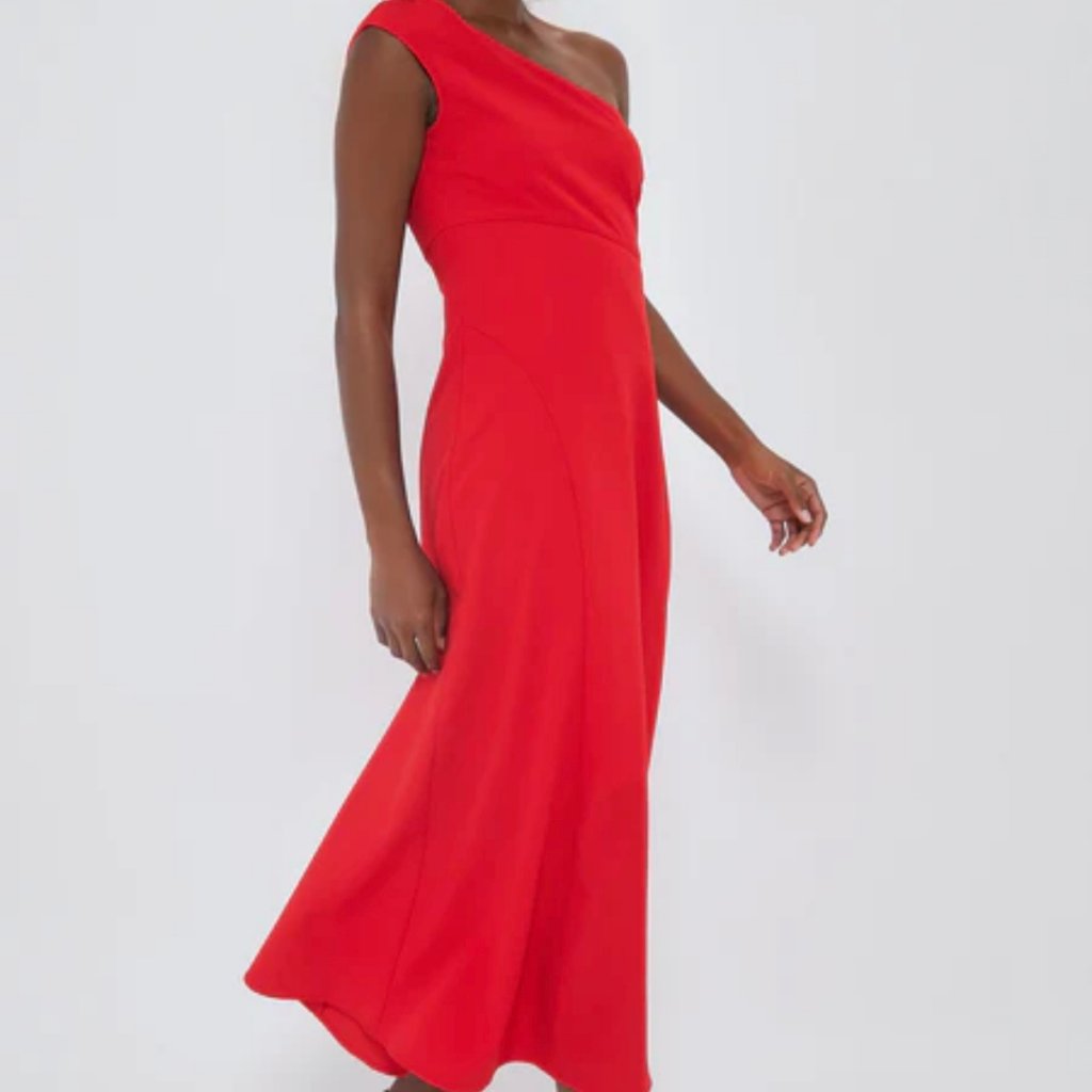 Tuckernuck India Hicks Carmen Dress In Scarlet Red